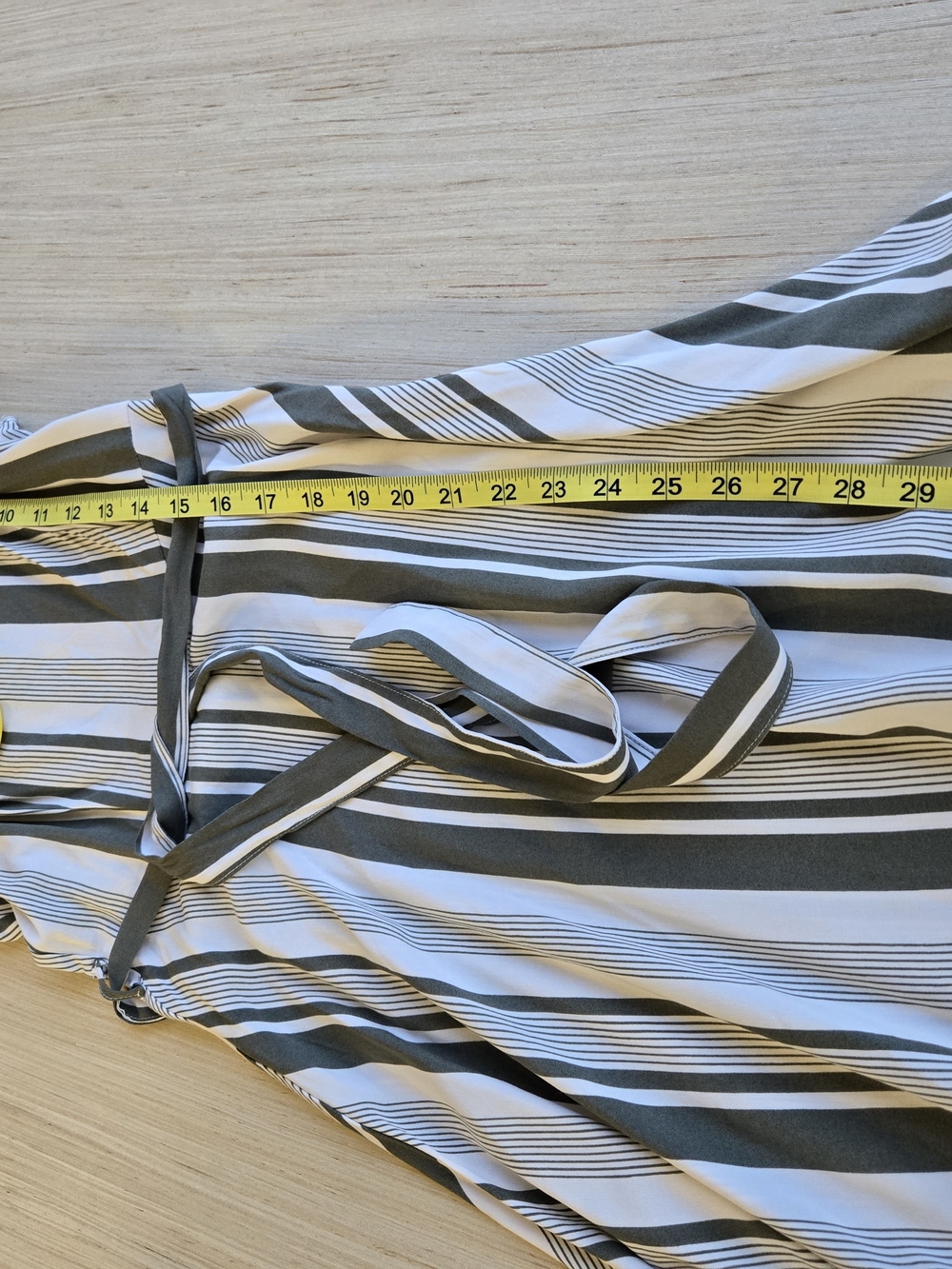 Forever 21 Olive and White Striped V-Neck Tie-Waist Mini Dress - Picture 6 of 7